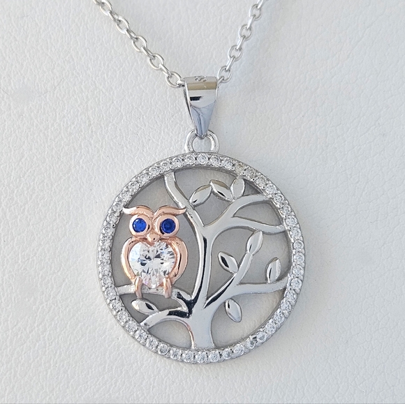 Silver Owl Necklace - 925 Sterling Silver, 2019 Charmed Aroma Owl Collection - Picture 4 of 4
